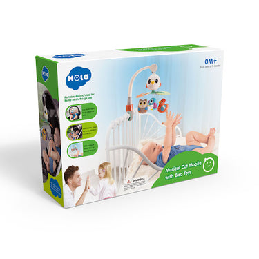 Carusel cu păsări de pluș pentru patul bebelușilor, Hola Toys, 0-1 an